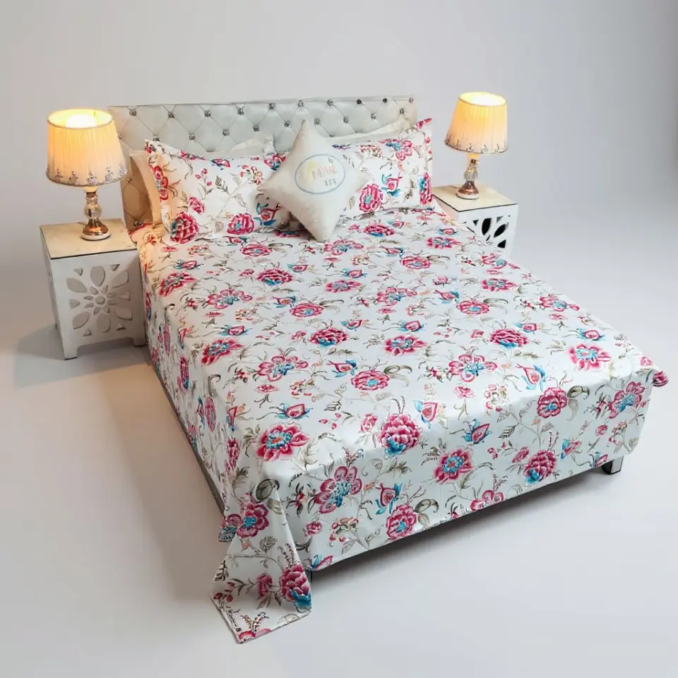 Product Type: Bed Sheet with Pillow Covers Color: Multicolor Main Material: Cotton Size: 7.5 X 8.5 Feet Double Size Bed Sheet Double Star Twill Bed Sheet 5139-