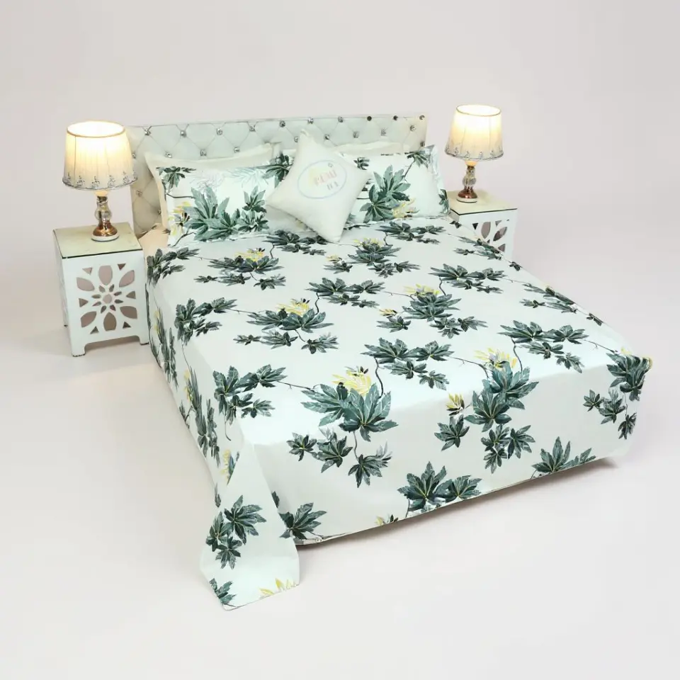 Product Type: Bed Sheet with Pillow Covers Color: Multicolor Main Material: Cotton Size: 7.5 X 8.5 Feet Double Size Bed Sheet Double Star Twill Bed Sheet 5139-16