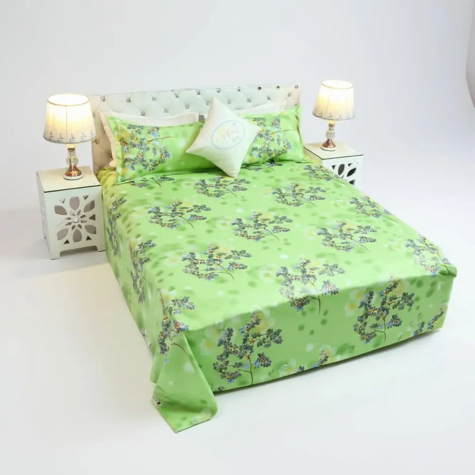 Product Type: Bed Sheet with Pillow Covers Color: Multicolor Main Material: Cotton Size: 7.5 X 8.5 Feet Double Size Bed Sheet Double Star Twill Bed Sheet 5139-7