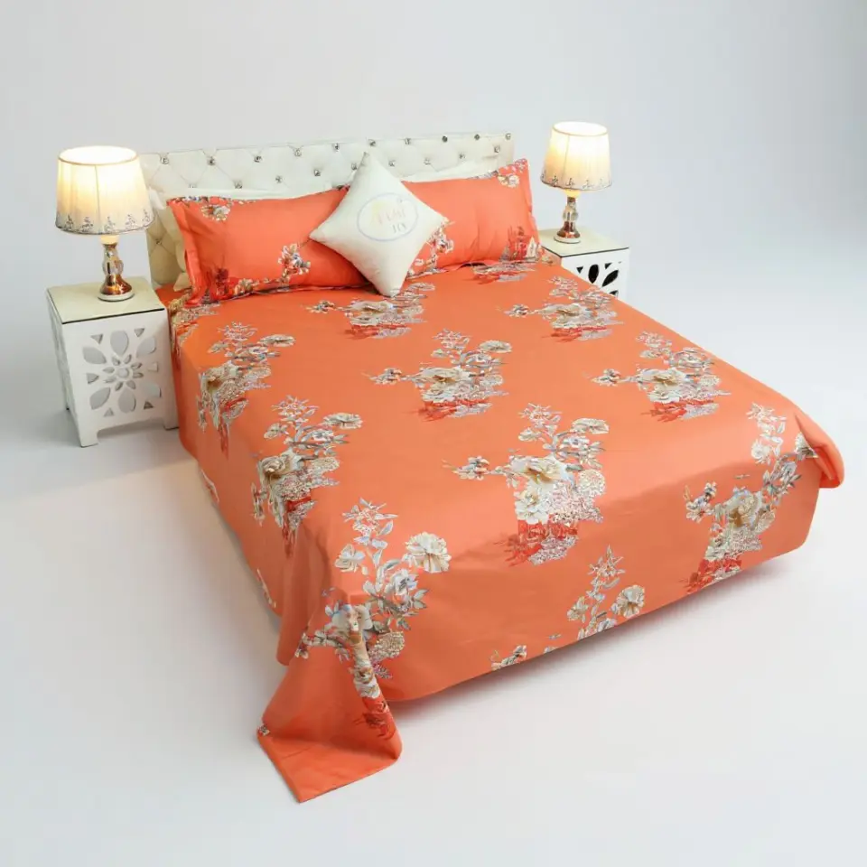 Product Type: Bed Sheet with Pillow Covers Color: Multicolor Main Material: Cotton Size: 7.5 X 8.5 Feet Double Size Bed Sheet Double Star Twill Bed Sheet 5139-9