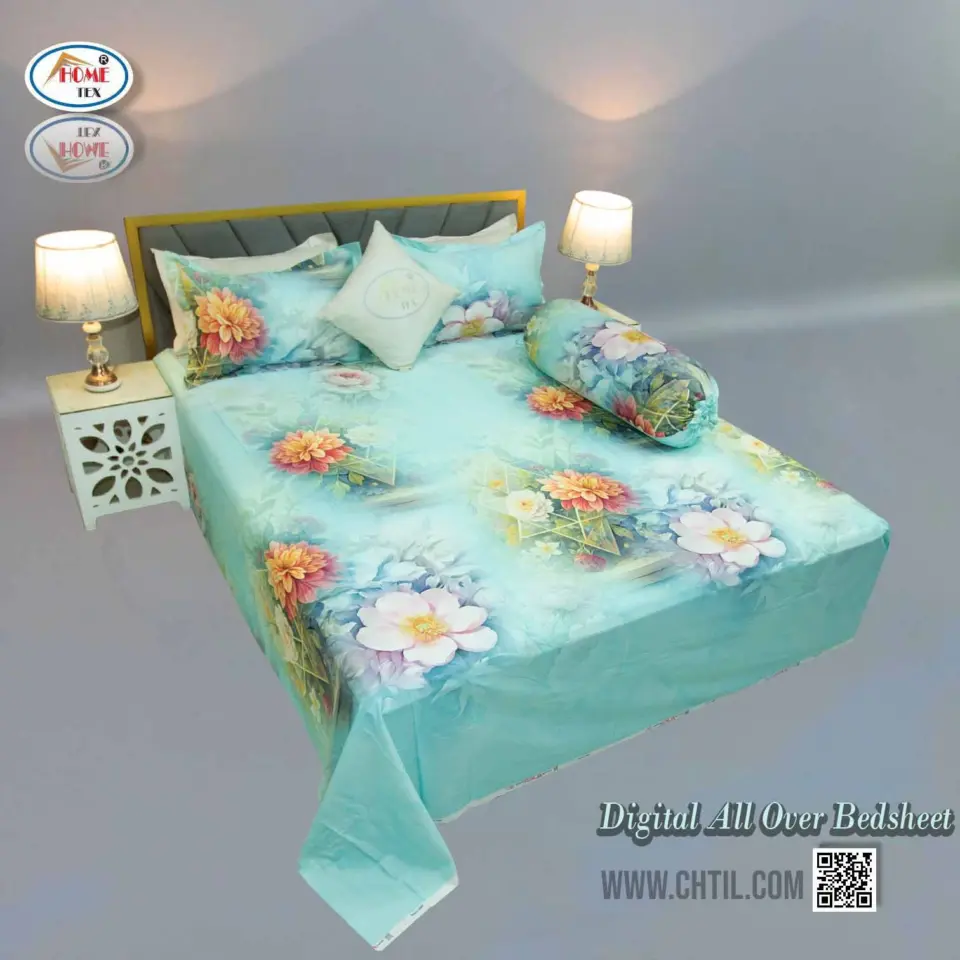 DIGITAL ALL OVER BED SHEET (4PCS SET) - 7274-120