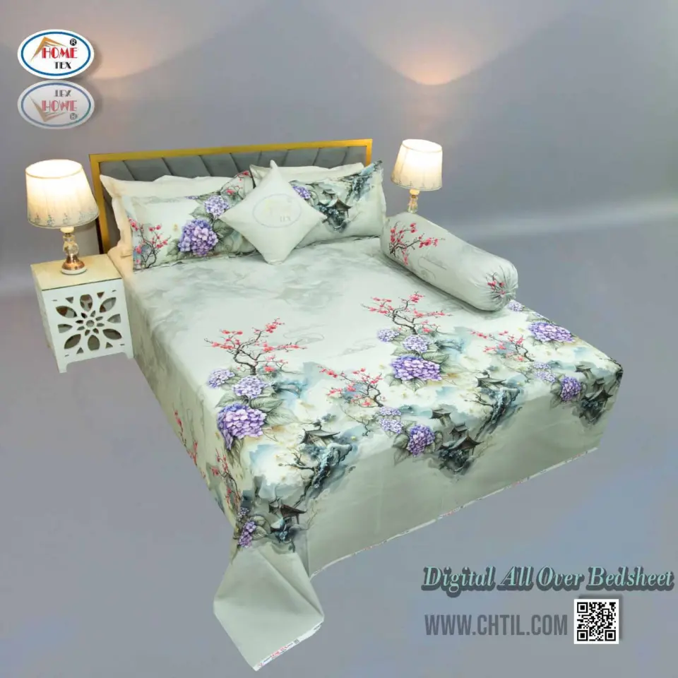 DIGITAL ALL OVER BED SHEET (4PCS SET) - 7274-121