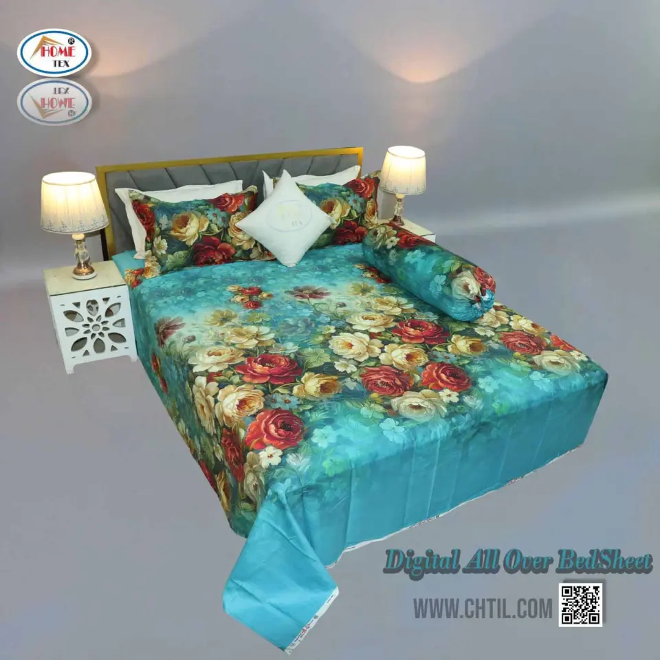 DIGITAL ALL OVER BED SHEET (4PCS SET) - 7274-124