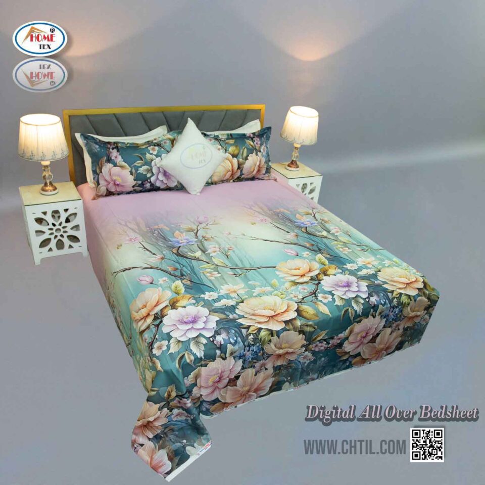 DIGITAL ALL OVER BED SHEET (4PCS SET) - 7274-106