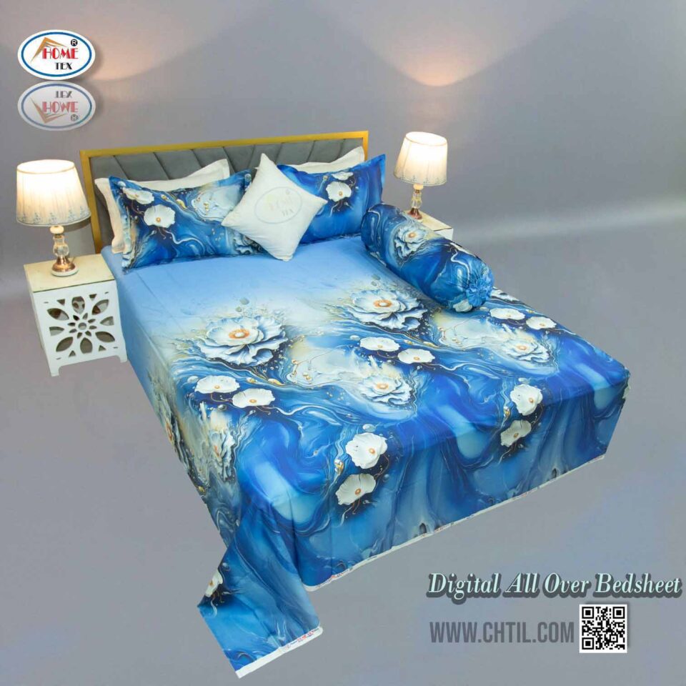 Digital All Over Bed Sheet (4Pcs Set) - 7274-118