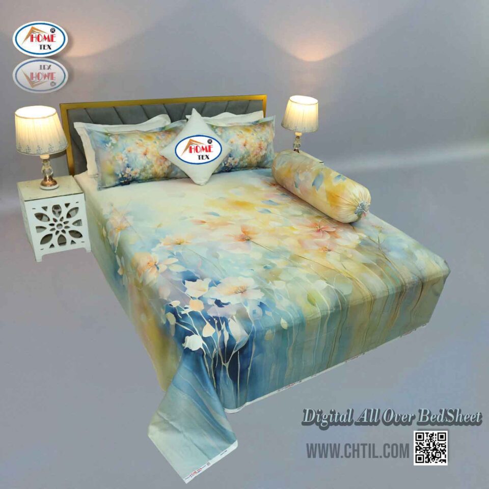 Digital All Over Bed Sheet (4Pcs Set) - 7274-125