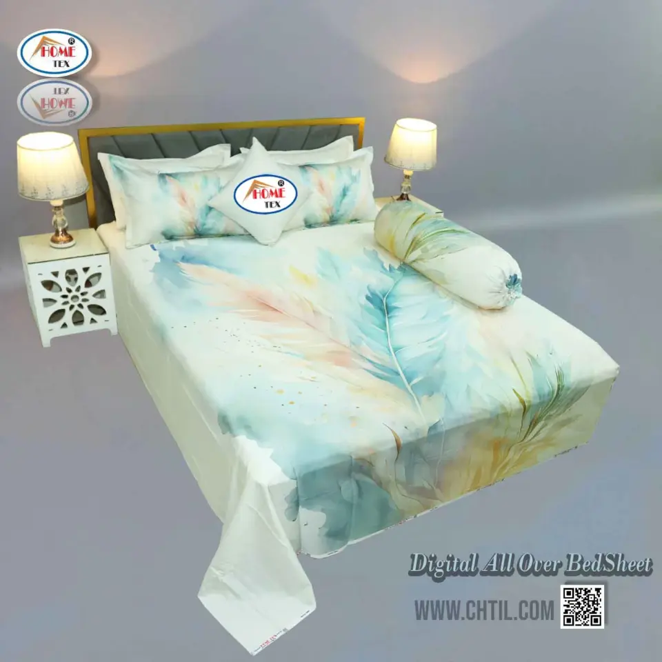 Digital All Over Bed Sheet (4Pcs Set) - 7274-126