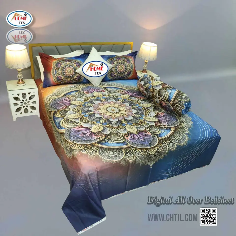 DIGITAL ALL OVER BED SHEET (4PCS SET) - 7274-131