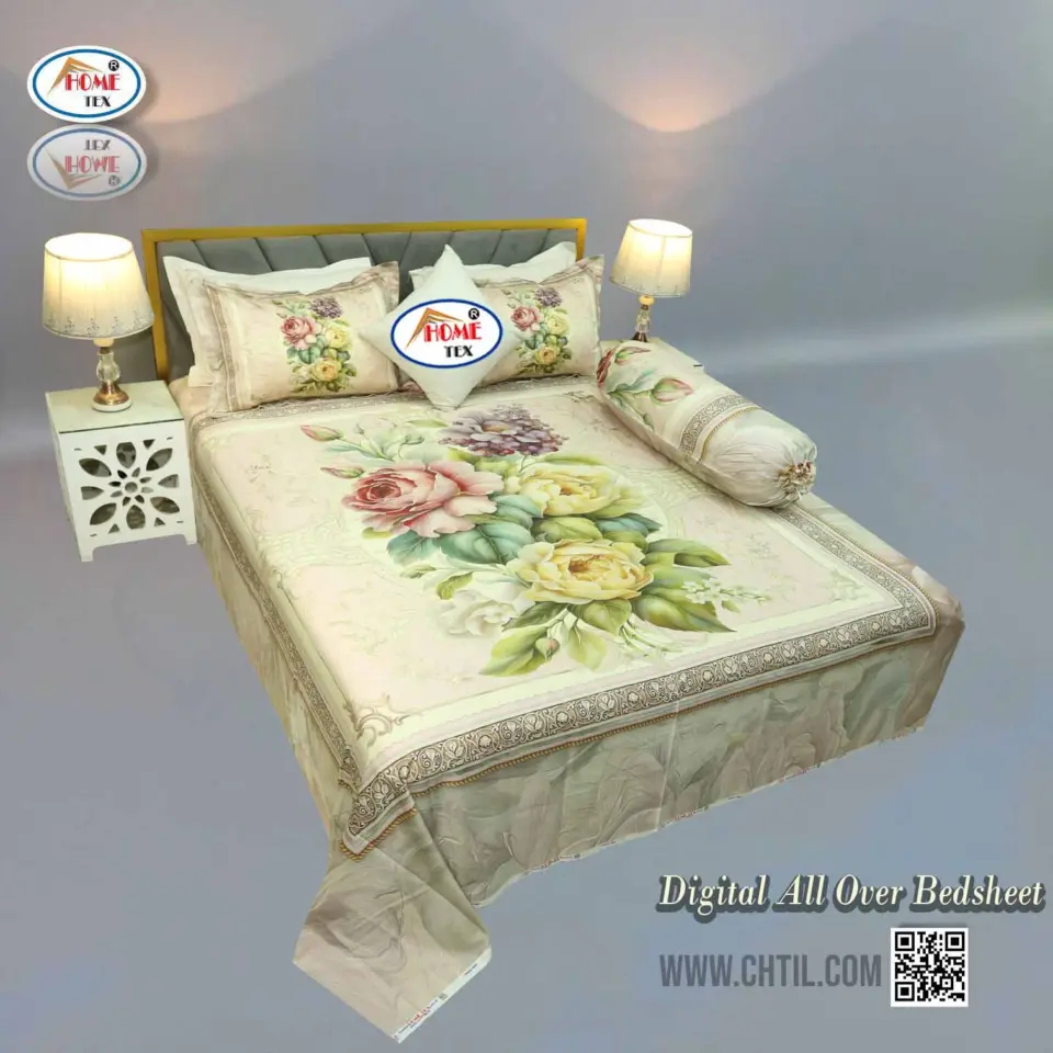 DIGITAL ALL OVER BED SHEET (4PCS SET) - 7274-132